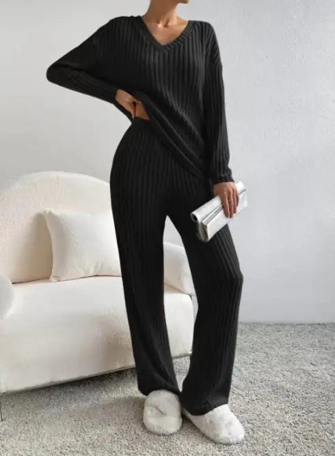 Autumn Ribbed Knit Lounge Set