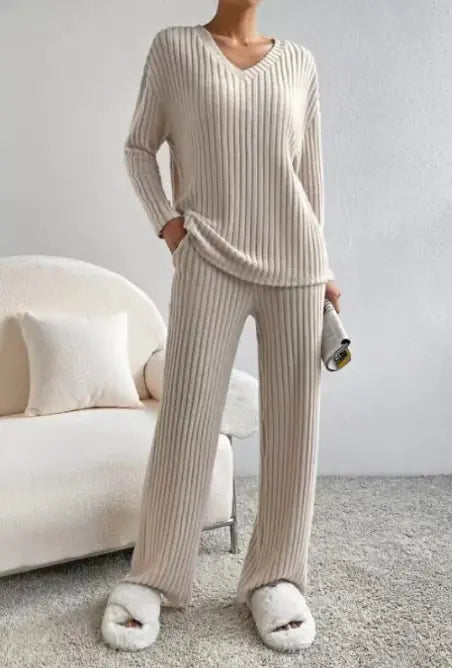 Autumn Ribbed Knit Lounge Set