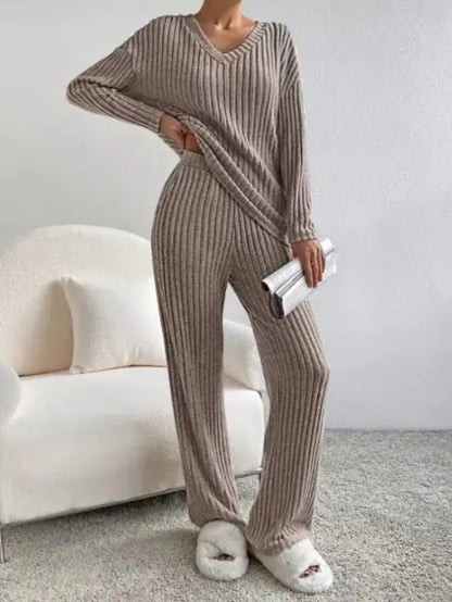 Autumn Ribbed Knit Lounge Set