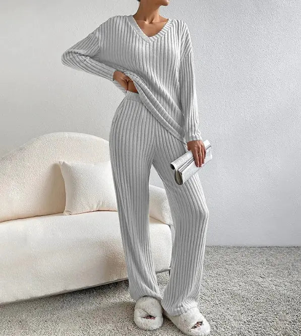 Autumn Ribbed Knit Lounge Set