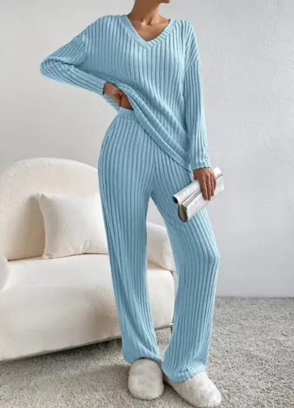 Autumn Ribbed Knit Lounge Set